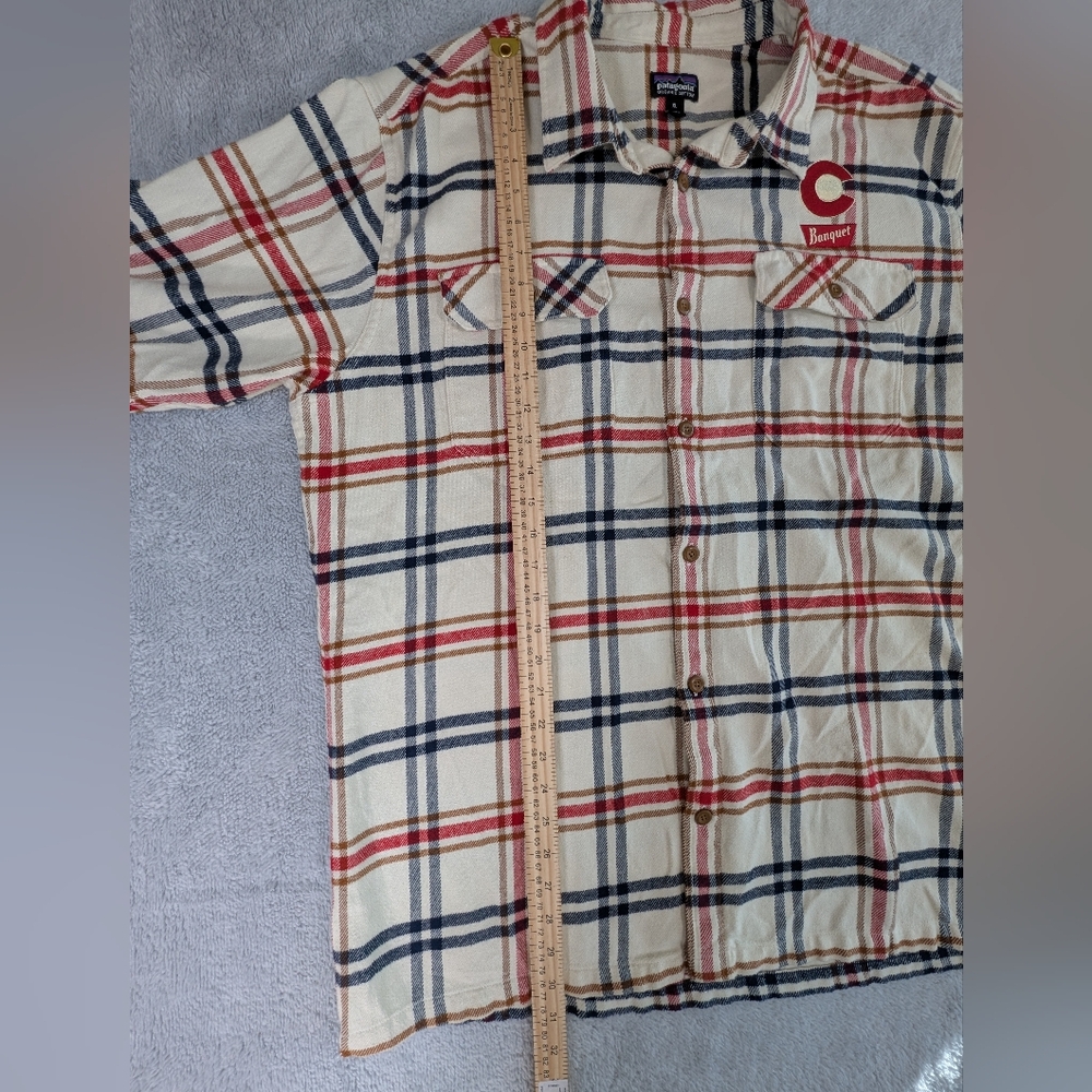 Patagonia Mens XL Organic Cotton Flannel Shirt Plaid Coors Banquet Patch 53947 - Picture 4 of 7
